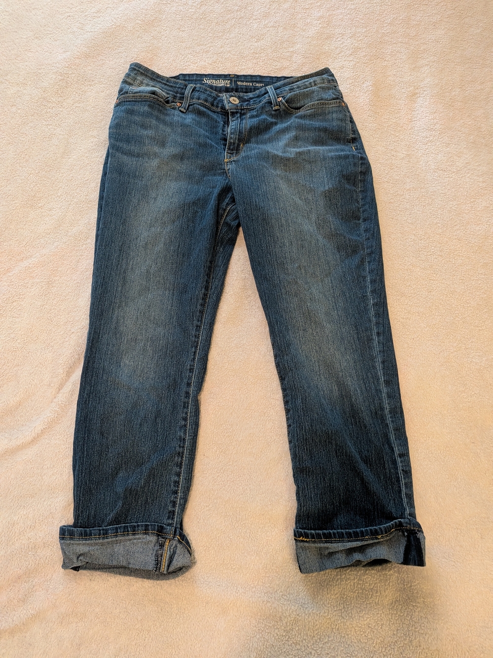Levi Signature Women's Boyfriend Jeans - Dark Blue Wash